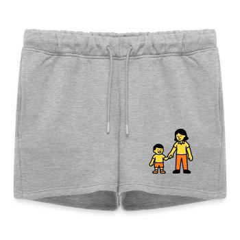 Logo de la main de l’enfant de l’enseignante de maternelle - Short de survêtement femme premium - gris chiné - Devant - AI Model Female 172 light (172cm)