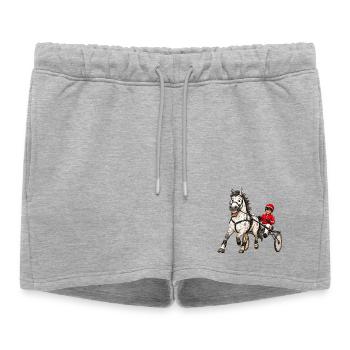 Trotter drôle - Short de survêtement femme premium - gris chiné - Devant - AI Model Female 172 light (172cm)