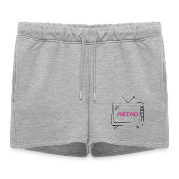 Bug rétro au néon - Short de survêtement femme premium - gris chiné - Devant - AI Model Female 172 light (172cm)