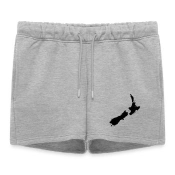 Carte Nouvelle-Zélande - Short de survêtement femme premium - gris chiné - Devant - AI Model Female 172 light (172cm)