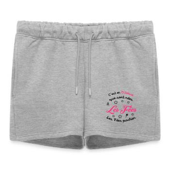 fille / fée / princesse / bébé - Short de survêtement femme premium - gris chiné - Devant - AI Model Female 172 light (172cm)
