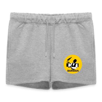 Barman - Short de survêtement femme premium - gris chiné - Devant - AI Model Female 172 light (172cm)