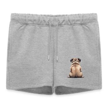 Carlin - Short de survêtement femme premium - gris chiné - Devant - AI Model Female 172 light (172cm)