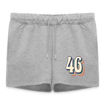Vintage rétro T Shirt numéro 46 quarante-six - Short de survêtement femme premium - gris chiné - Devant - AI Model Female 172 light (172cm)