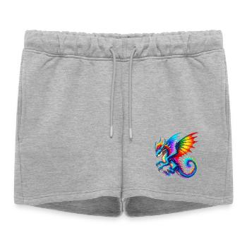 Dragon - Short de survêtement femme premium - gris chiné - Devant - AI Model Female 172 light (172cm)