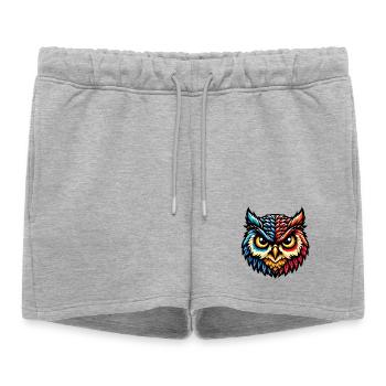 Hibou - Short de survêtement femme premium - gris chiné - Devant - AI Model Female 172 light (172cm)