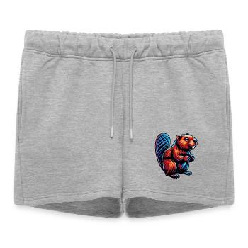 Castor - Short de survêtement femme premium - gris chiné - Devant - AI Model Female 172 light (172cm)