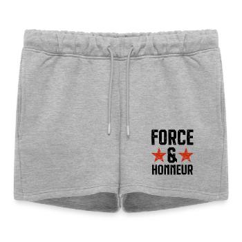 Force et honneur 2 - Short de survêtement femme premium - gris chiné - Devant - AI Model Female 172 light (172cm)