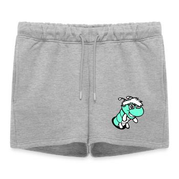 nerd caterpillar looks hole geek worm horn-rimmed glasses smart - Women’s Premium Organic Sweatshorts - heather grey - Front - AI Model Female 172 light (172cm)