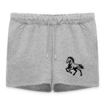 Cheval - Short de survêtement femme premium - gris chiné - Devant - AI Model Female 172 light (172cm)