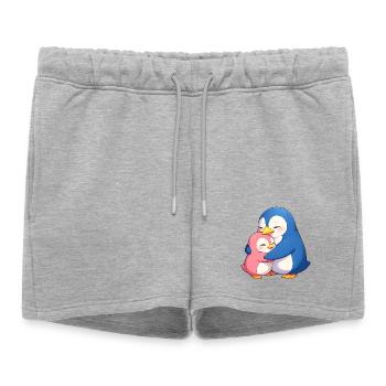Câlins de manchots câlins - Short de survêtement femme premium - gris chiné - Devant - AI Model Female 172 light (172cm)