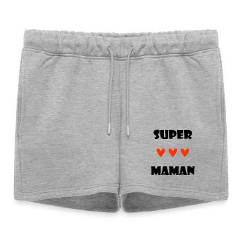 MAMAN. FÊTE DES MÈRES. COEUR. FÊTE. BONNE FÊTE - Short de survêtement femme premium - gris chiné - Devant - AI Model Female 172 light (172cm)