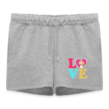 Maman Beagle Maman Maman Chien - Short de survêtement femme premium - gris chiné - Devant - AI Model Female 172 light (172cm)