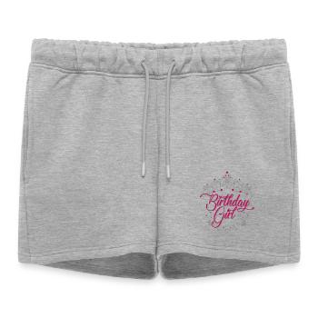 Écriture de tiare de la fille d’anniversaire - Short de survêtement femme premium - gris chiné - Devant - AI Model Female 172 light (172cm)