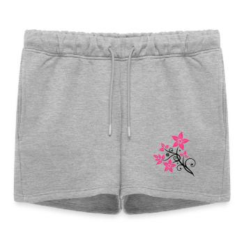 Beautiful, filigree flowers. Floral element. - Women’s Premium Organic Sweatshorts - heather grey - Front - AI Model Female 172 light (172cm)