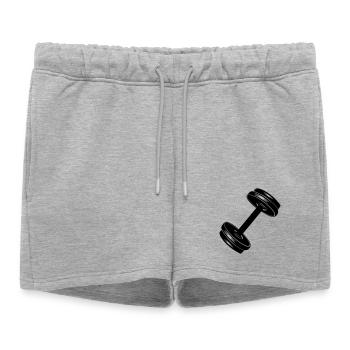 Fitness GYM dumbel poids 01 - Short de survêtement femme premium - gris chiné - Devant - AI Model Female 172 light (172cm)