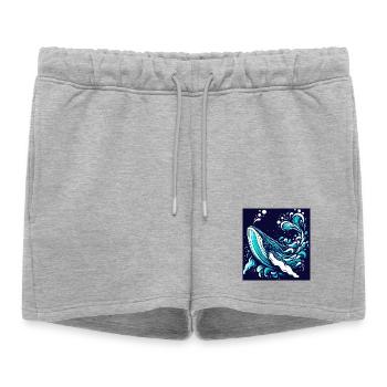 Baleine - Short de survêtement femme premium - gris chiné - Devant - AI Model Female 172 light (172cm)
