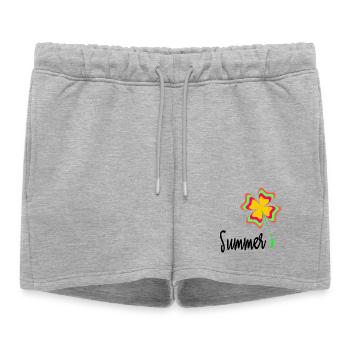 HOLIDAY. HAPPY HOLIDAYS. MISTRESS. MASTER. TEACHER - Women’s Premium Organic Sweatshorts - heather grey - Front - AI Model Female 172 light (172cm)