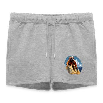 Monkey Mountaineer / Hiking Monkey - Women’s Premium Organic Sweatshorts - heather grey - Front - AI Model Female 172 light (172cm)