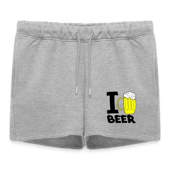 Croquis de chope de chope de bière jaune - Short de survêtement femme premium - gris chiné - Devant - AI Model Female 172 light (172cm)