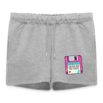 La motivation manque sur disquette - Short de survêtement femme premium - gris chiné - Devant - AI Model Female 172 light (172cm)