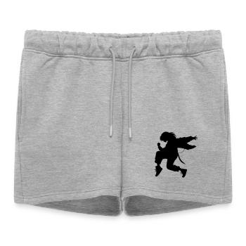 Breakdance B-Girl Silhouette en action - Short de survêtement femme premium - gris chiné - Devant - AI Model Female 172 light (172cm)