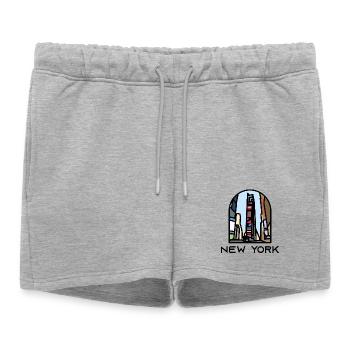 New York - Times Square - Women’s Premium Organic Sweatshorts - heather grey - Front - AI Model Female 172 light (172cm)