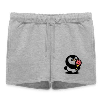 Petit manchot avec de la glace - Short de survêtement femme premium - gris chiné - Devant - AI Model Female 172 light (172cm)