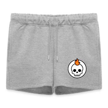 Graphique mignon de Crâne de Fatalité Feu - Short de survêtement femme premium - gris chiné - Devant - AI Model Female 172 light (172cm)