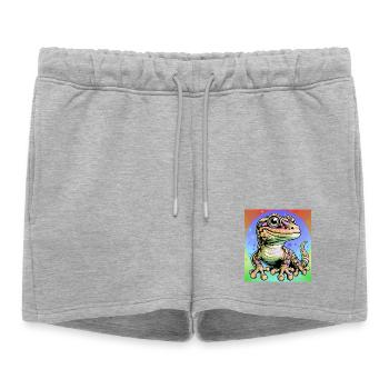 Gecko - Women’s Premium Organic Sweatshorts - heather grey - Front - AI Model Female 172 light (172cm)