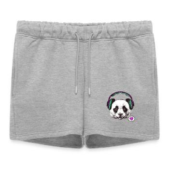 Panda grossesse - Short de survêtement femme premium - gris chiné - Devant - AI Model Female 172 light (172cm)