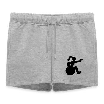 Prise de vue en fauteuil roulant. Jeux paralympiques # - Short de survêtement femme premium - gris chiné - Devant - AI Model Female 172 light (172cm)