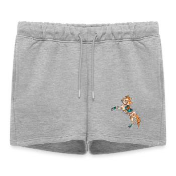 cheval coloré fantaisiste - Short de survêtement femme premium - gris chiné - Devant - AI Model Female 172 light (172cm)