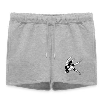 Lutteur - Short de survêtement femme premium - gris chiné - Devant - AI Model Female 172 light (172cm)