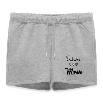 FUTURE MARIEE. EVJF. MARIEE. TEAM. TEAM MARIEE - Short de survêtement femme premium - gris chiné - Devant - AI Model Female 172 light (172cm)