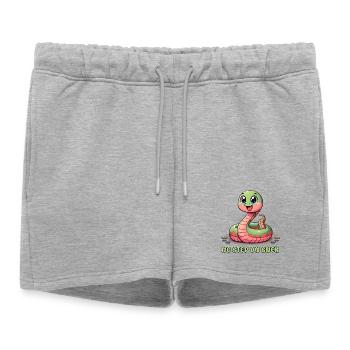 No Step on Snek : un signe d’avertissement hilarant - Short de survêtement femme premium - gris chiné - Devant - AI Model Female 172 light (172cm)