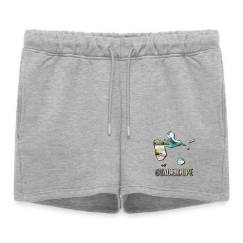 Carte aquarelle Guadeloupe - Short de survêtement femme premium - gris chiné - Devant - AI Model Female 172 light (172cm)