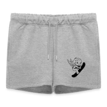 Ange du snowboard - Short de survêtement femme premium - gris chiné - Devant - AI Model Female 172 light (172cm)