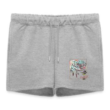 Cocktail - Short de survêtement femme premium - gris chiné - Devant - AI Model Female 172 light (172cm)
