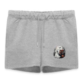 Fantome et Maison Hantée Nuit - Short de survêtement femme premium - gris chiné - Devant - AI Model Female 172 light (172cm)