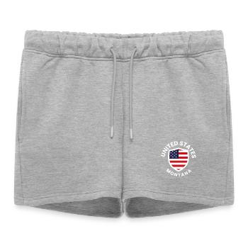 Emblème du drapeau américain du Montana - Short de survêtement femme premium - gris chiné - Devant - AI Model Female 172 light (172cm)