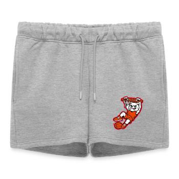 Bulldog Basketball Dunk Mascot - Women’s Premium Organic Sweatshorts - heather grey - Front - AI Model Female 172 light (172cm)