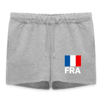 Drapeau français sportif avec abréviation FRA - Short de survêtement femme premium - gris chiné - Devant - AI Model Female 172 light (172cm)