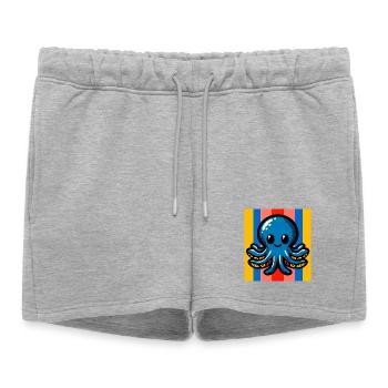 Pieuvre - Short de survêtement femme premium - gris chiné - Devant - AI Model Female 172 light (172cm)