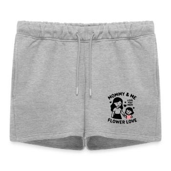 Maman et moi Partenaire Regarde Maman Fille - Short de survêtement femme premium - gris chiné - Devant - AI Model Female 172 light (172cm)