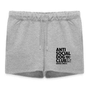Anti Social Dog Club - Women’s Premium Organic Sweatshorts - heather grey - Front - AI Model Female 172 light (172cm)