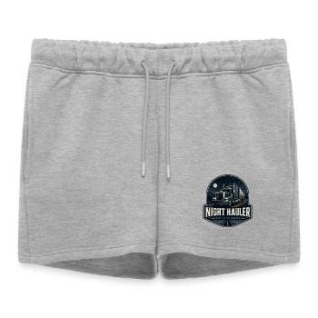 TRANSPORTEUR DE NUIT Chauffeur de camion Conduite de nuit - Short de survêtement femme premium - gris chiné - Devant - AI Model Female 172 light (172cm)