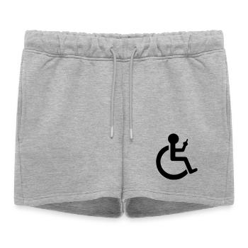 Utilisateur d’un fauteuil roulant avec majeur # - Short de survêtement femme premium - gris chiné - Devant - AI Model Female 172 light (172cm)