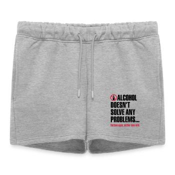 L'alcool ne résout pas les problèmes ... Mais - Short de survêtement femme premium - gris chiné - Devant - AI Model Female 172 light (172cm)