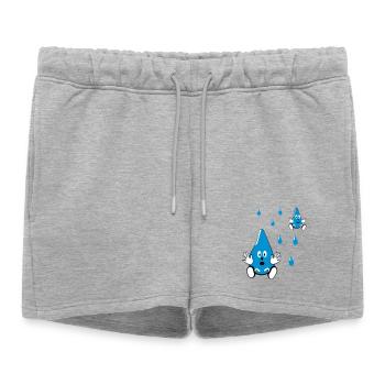 Petits amis goutte d’eau - Short de survêtement femme premium - gris chiné - Devant - AI Model Female 172 light (172cm)